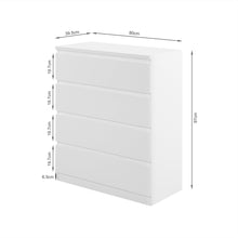Load image into Gallery viewer, Angeles High Gloss 4 Drawer Tallboy - White