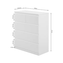 Load image into Gallery viewer, Angeles High Gloss 5 Drawer Tallboy - White