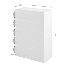 Load image into Gallery viewer, Angeles High Gloss 6 Drawer Tallboy - White