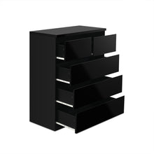 Load image into Gallery viewer, Angeles High Gloss 5 Drawer Tallboy - Black