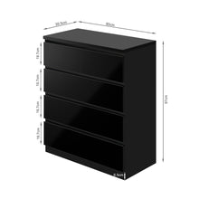 Load image into Gallery viewer, Angeles High Gloss 5 Drawer Tallboy - Black