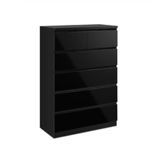 Load image into Gallery viewer, Angeles High Gloss 6 Drawer Tallboy - Black