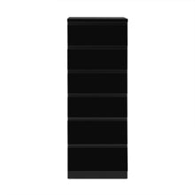 Load image into Gallery viewer, Angeles High Gloss 6 Drawer Slim Tallboy - Black