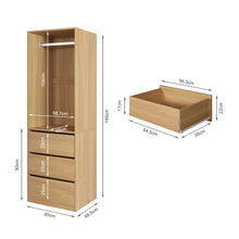 Load image into Gallery viewer, Payette 3 Drawer Wardrobe - Oak
