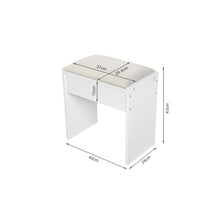 Load image into Gallery viewer, LISIANTHUS 2 Piece Dressing Table with Mirror & Stool Set - White