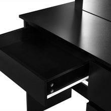 Load image into Gallery viewer, Begonia 2 Piece Dressing Table with Mirror & Stool Set - Black