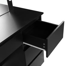 Load image into Gallery viewer, Begonia 2 Piece Dressing Table with Mirror & Stool Set - Black