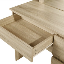 Load image into Gallery viewer, Begonia 2 Piece Dressing Table with Mirror & Stool Set - Oak