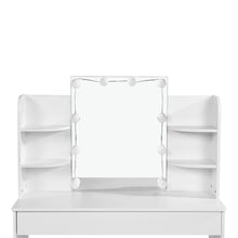 Load image into Gallery viewer, Celosia 2 Piece Dressing Table with Mirror & Stool Set - White