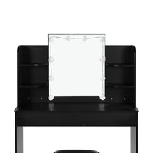 Load image into Gallery viewer, Celosia 2 Piece Dressing Table with Mirror & Stool Set - Black