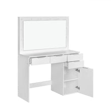 Load image into Gallery viewer, Comfrey 2 Piece Dressing Table with Mirror & Stool Set - White