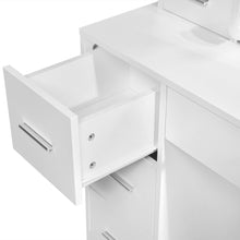 Load image into Gallery viewer, Freesia 2 Piece Dressing Table with Mirror & Stool Set - White