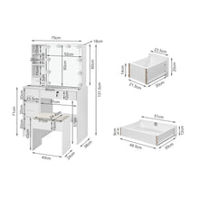 Load image into Gallery viewer, Freesia 2 Piece Dressing Table with Mirror & Stool Set - White