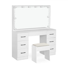 Load image into Gallery viewer, LISIANTHUS 2 Piece Dressing Table with Mirror & Stool Set - White