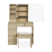 Load image into Gallery viewer, Carnation Dressing Table with Drawers Set - Oak