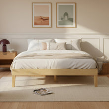 Load image into Gallery viewer, Creise Double Wooden Bed Frame - Light Oak
