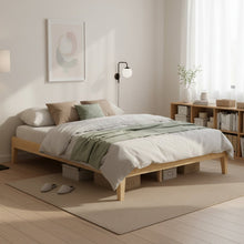 Load image into Gallery viewer, Creise Double Wooden Bed Frame - Light Oak
