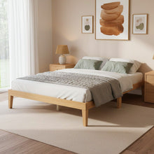 Load image into Gallery viewer, Conival Double Wooden Bed Frame - Natural Oak