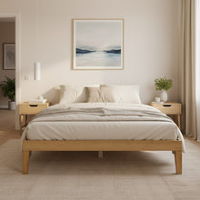 Load image into Gallery viewer, Conival Double Wooden Bed Frame - Natural Oak