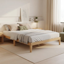 Load image into Gallery viewer, Conival Double Wooden Bed Frame - Natural Oak