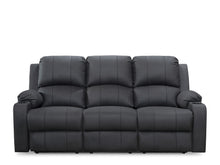 Load image into Gallery viewer, Marton Manual 3 Seater Recliner Sofa - Black