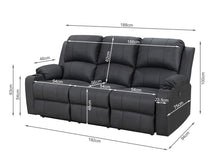 Load image into Gallery viewer, Marton Electric 3 Seater Recliner Sofa - Black