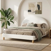 Load image into Gallery viewer, Moruisg Boucle Queen Bed Frame - White