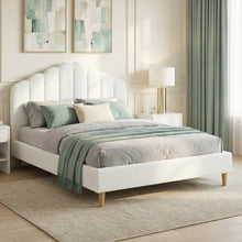 Load image into Gallery viewer, Gairich Boucle Double Bed Frame - White