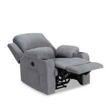 Load image into Gallery viewer, Henley Fabric Electric 1 Seater Recliner Sofa - Grey