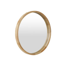 Load image into Gallery viewer, Echo Round Wooden Framed Wall Mirror 60cm - Light Wood