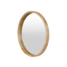 Load image into Gallery viewer, Echo Round Wooden Framed Wall Mirror 60cm - Light Wood