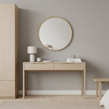Load image into Gallery viewer, Echo Round Wooden Framed Wall Mirror 60cm - Light Wood