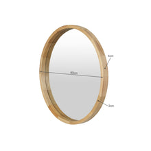 Load image into Gallery viewer, Echo Round Wooden Framed Wall Mirror 60cm - Light Wood