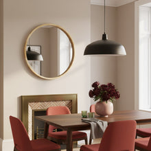 Load image into Gallery viewer, Echo Round Wooden Framed Wall Mirror 80cm - Light Wood