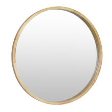 Load image into Gallery viewer, Echo Round Wooden Framed Wall Mirror 80cm - Light Wood
