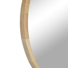 Load image into Gallery viewer, Echo Round Wooden Framed Wall Mirror 80cm - Light Wood