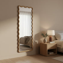 Load image into Gallery viewer, Ripple Wavy Wooden Full Length Mirror 160cm - Light Wood