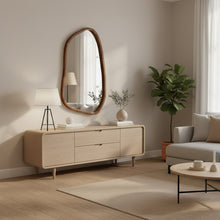Load image into Gallery viewer, Bliss Pebble Wall Mirror 80cm - Light Wood