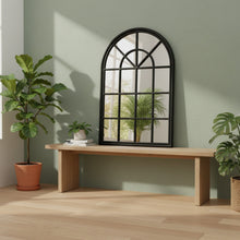 Load image into Gallery viewer, Lattice Arched Wooden Mirror 120cm - Black
