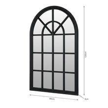 Load image into Gallery viewer, Lattice Arched Wooden Mirror 120cm - Black