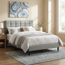 Load image into Gallery viewer, Aspen Double Fabric Bed Frame - Stone