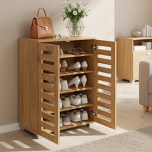 Load image into Gallery viewer, Loma 2 Door Shoe Cabinet Storage Rack - Dark Oak