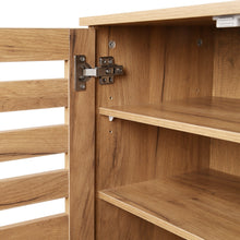 Load image into Gallery viewer, Loma 2 Door Shoe Cabinet Storage Rack - Dark Oak