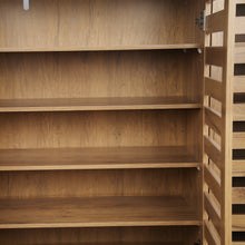 Load image into Gallery viewer, Loma 3 Door Shoe Cabinet Storage Rack - Dark Oak