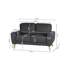 Load image into Gallery viewer, Suki Linen 2 Seater Sofa - Dark Grey