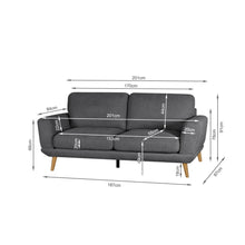Load image into Gallery viewer, Tova Chenille 3 Seater Sofa - Dark Grey