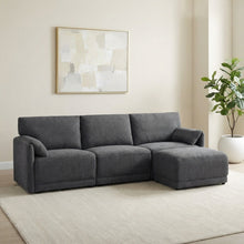 Load image into Gallery viewer, Velvo 3 Seater Modular Sofa with Ottoman - Dark Grey