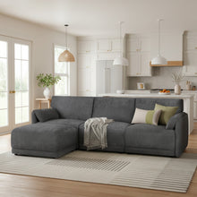 Load image into Gallery viewer, Velvo 3 Seater Modular Sofa with Ottoman - Dark Grey