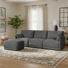 Load image into Gallery viewer, Velvo 3 Seater Modular Sofa with Ottoman - Dark Grey