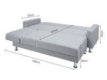 Load image into Gallery viewer, Minnesota 5 Seater Sofa Bed Futon with Chaise - Grey